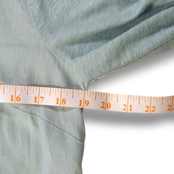 EUC J.Jill Love Linen Split Neck Oversized Linen Tunic Sz. S [6-8] Soft Green - Picture 7 of 10
